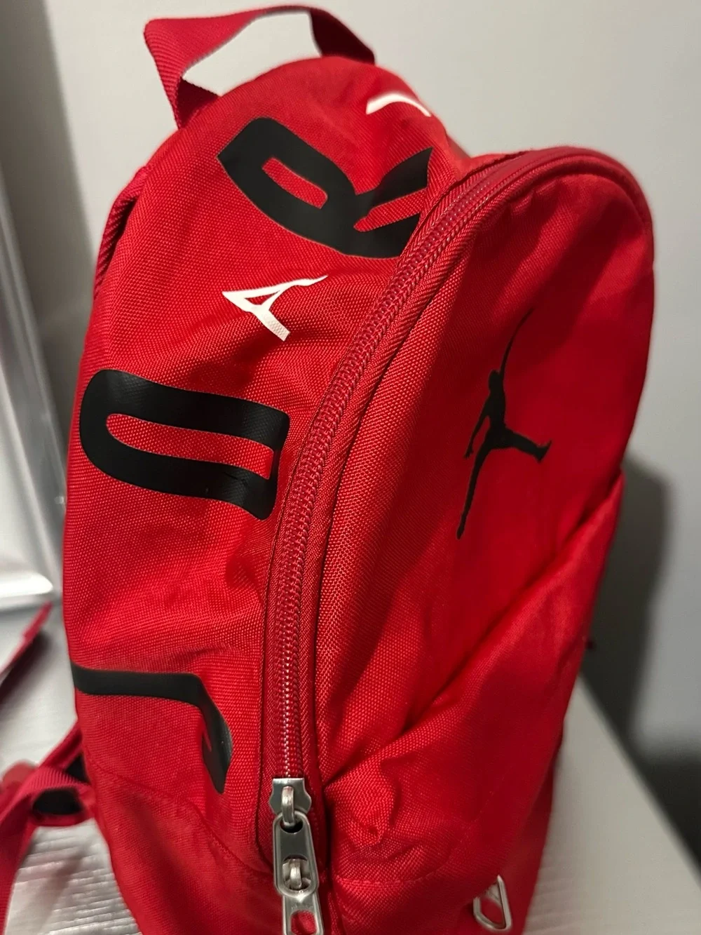 Jordan Red Mini Backpack with Black Logo